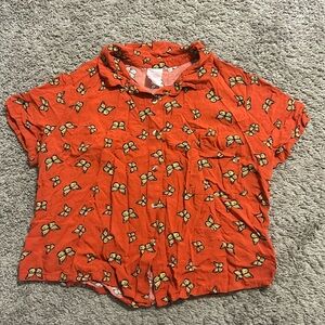 Orange butterfly crop top